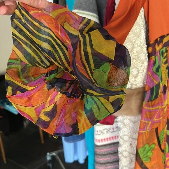 70’s gauze Greek jester dress